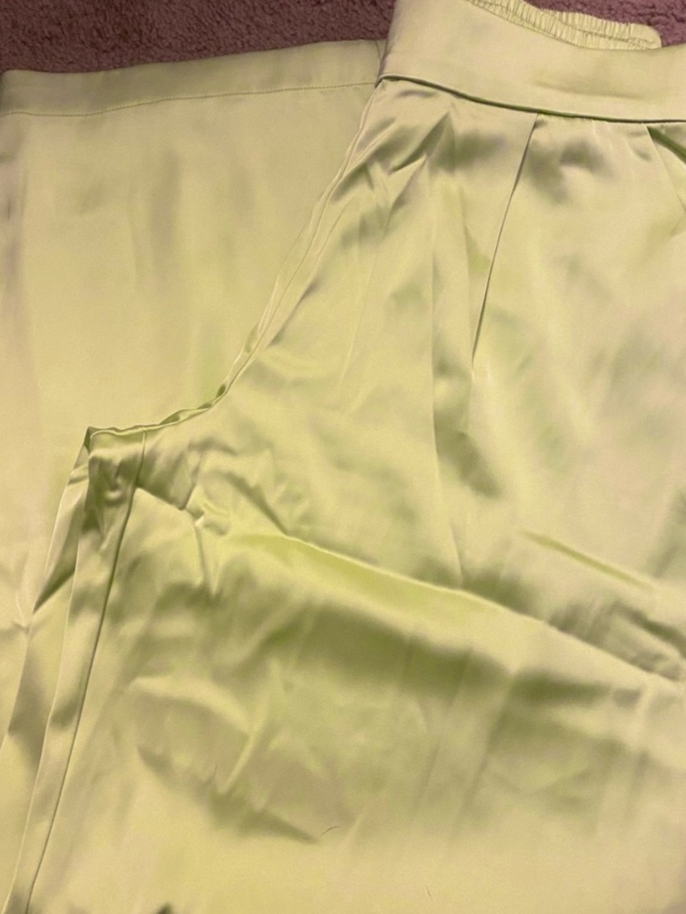 House of Harlow 1960 Satin Pants Medium Lime-green NWT
